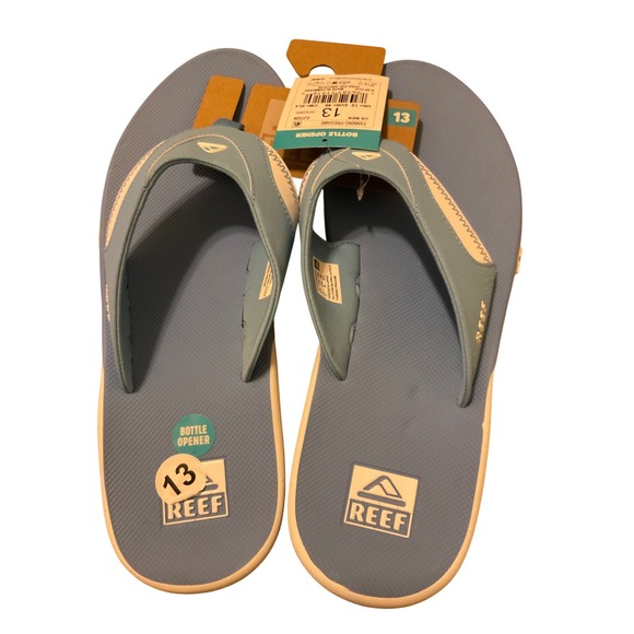 Reef Flip Flops Bottle Opener Thong Sandals Blue Size 6 - Picture 3 of 9